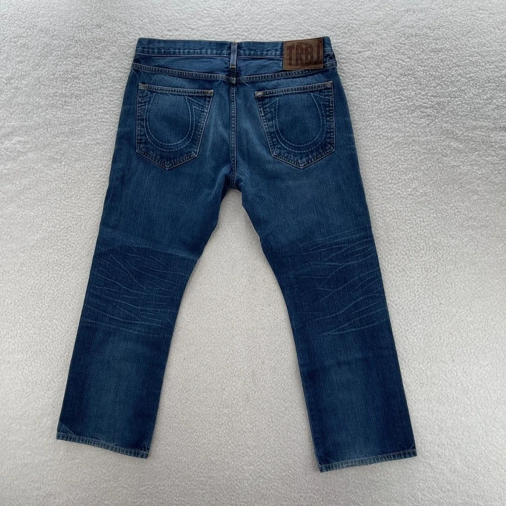 VTG True Religion Bobby Jeans Mens 36 Blue Baggy Dark Wash USA Made Grunge Y2K
